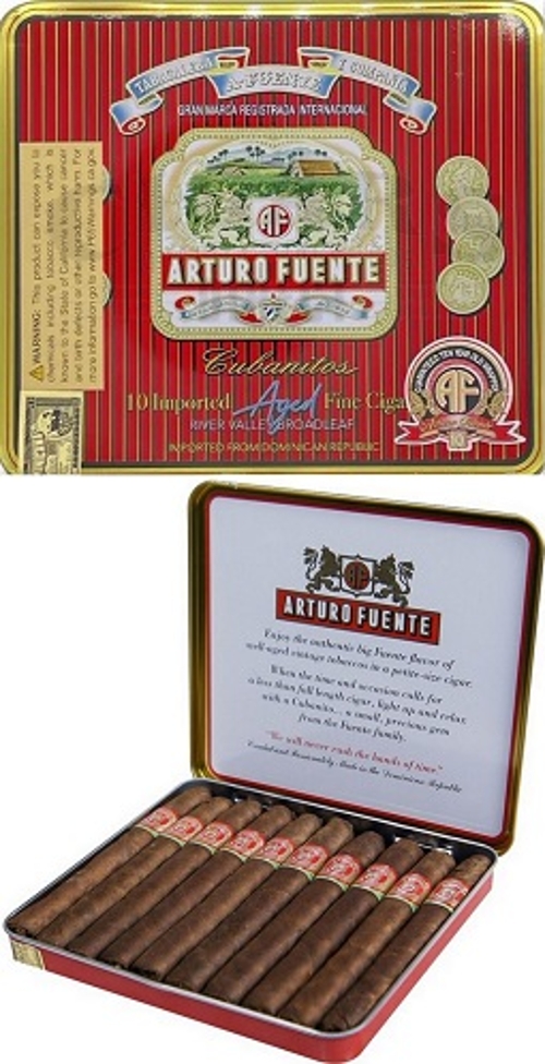 Arturo Fuente Cubanitos Maduro (Cigarillos) Brick of 10 Tins