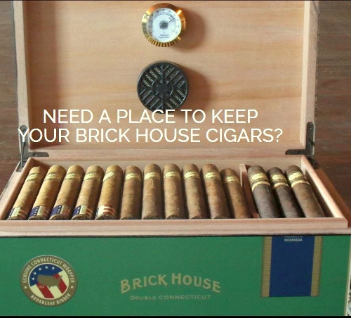 Brick House Humidor with Purchase of a Box of 25 El Baton Cigars...only $99.95