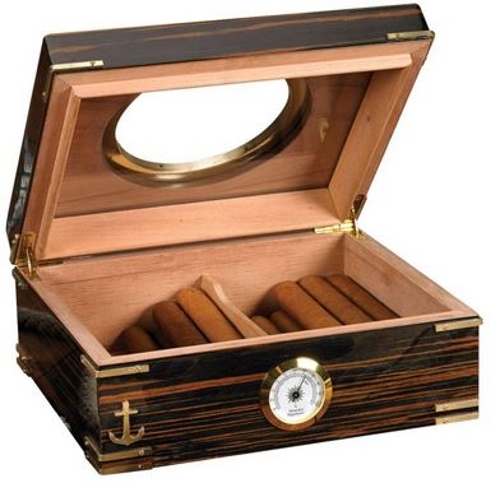 Gangway 50 Count Glass Top Porthole Cigar Humidor