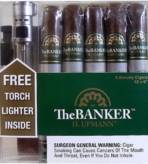 H. Upmann The Banker Annuity 5 Cigar Sampler with Torch Lighter