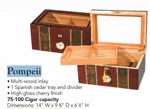 Pompeii 75-100 Count Cigar Humidor