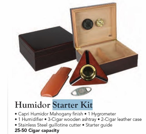 Humidor Starter Kit 25-50 Count Cigar Humidor