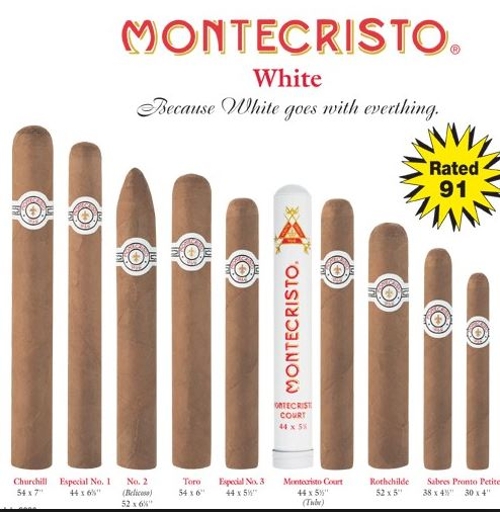 Montecristo White Especial No. 1 with 7 Cigar Montecristo Sampler!!