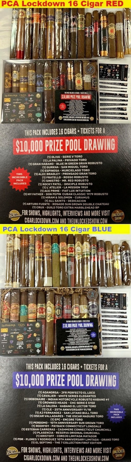 PCA Lockdown 2021 32 Cigar Sampler RED AND BLUE SUPER SALE!!!