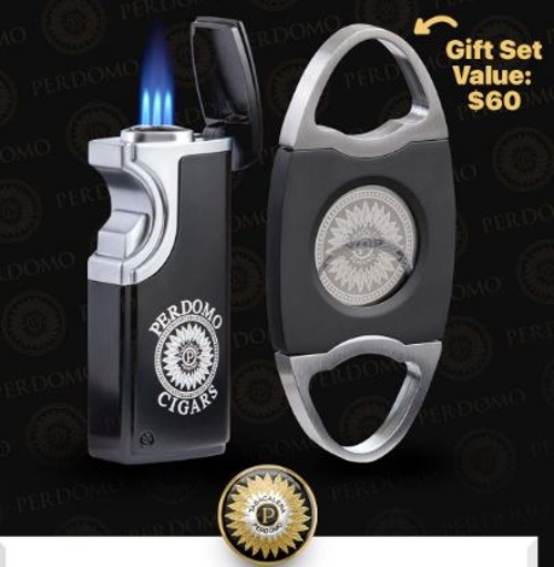 Perdomo Gift Set with Torch and Perfect Cut Cutter
