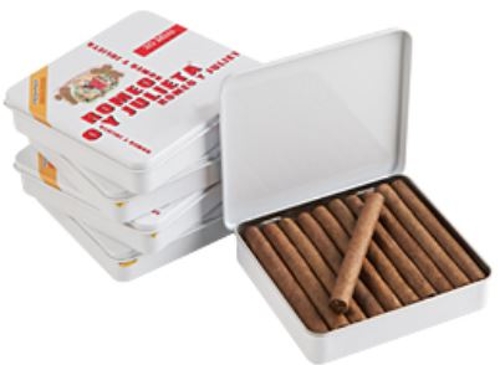 Romeo y Julieta Miniture White Tin (Brick of 5 Tins)