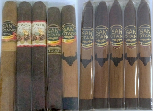 A.J. Fernandez 5 Cigar Sampler & San Lotano The Bull Torpedo 5 pack SAVE $10