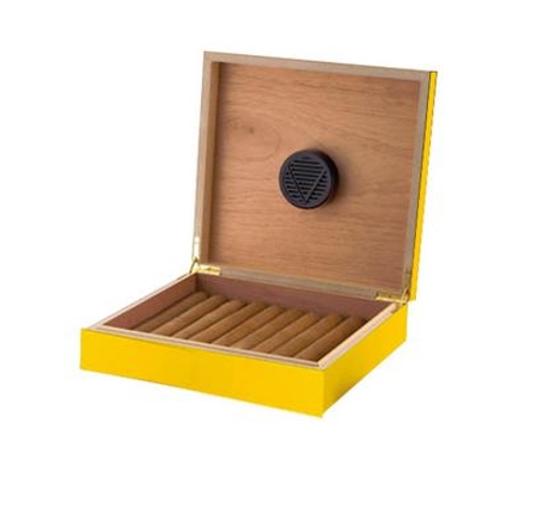 Yellow 20 Count Cigar Humidor